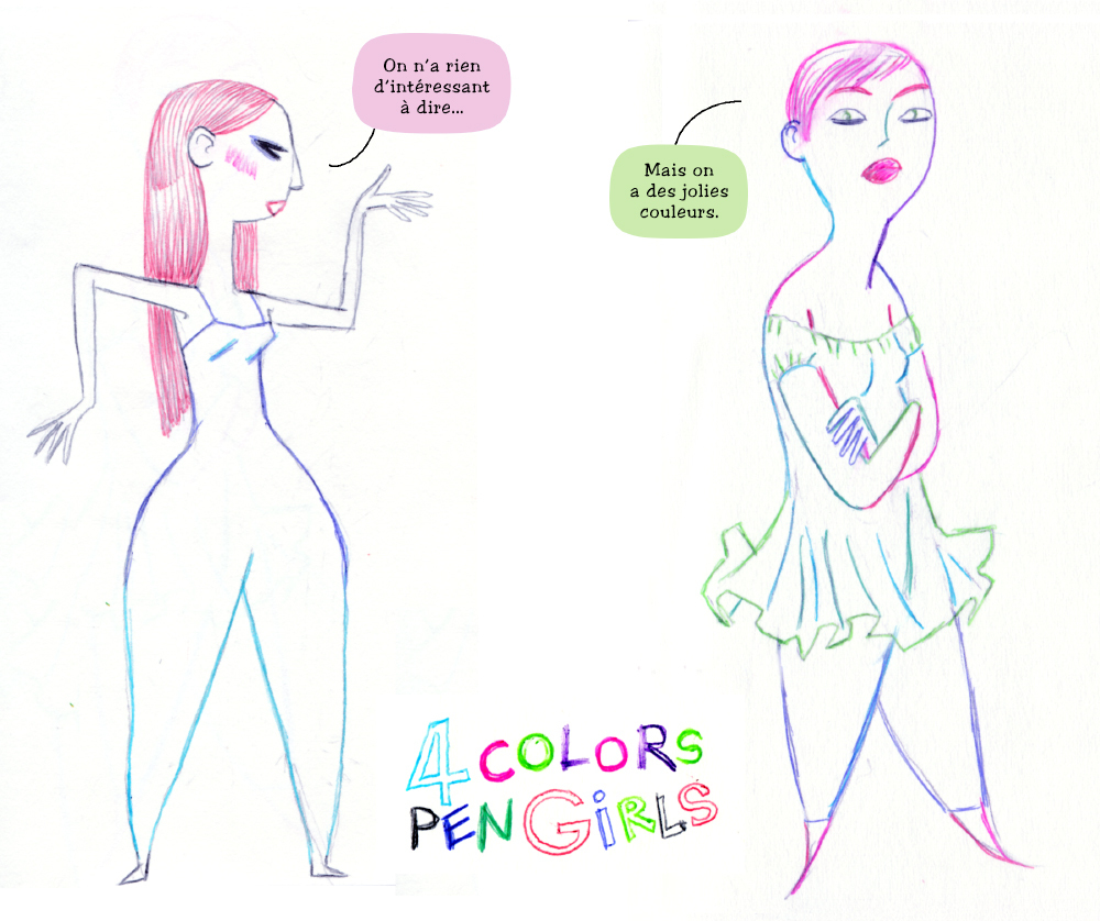 4 colors Pen Girls