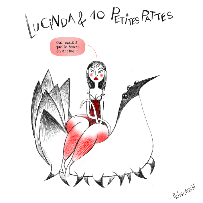 Les duos Idiots : Lucinda & 10 Petites Pattes, dessin de PrincessH, 2020