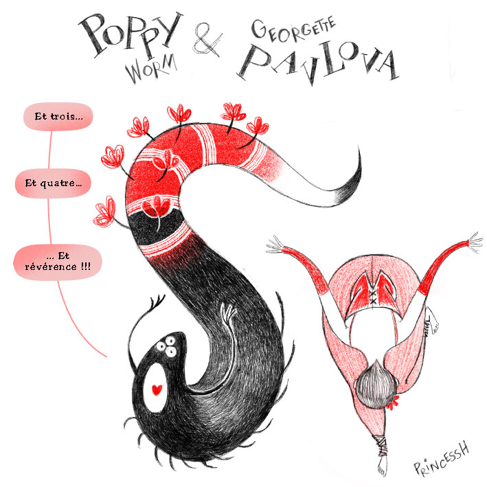 Duos idiots : Poppy Worm & georgette Pavlova, illustration PrincessH