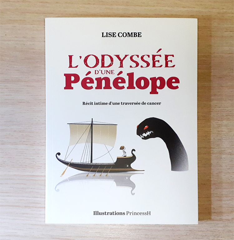 Couverture de L'Odyssée d'une Pénélope, écrit par Lise Combe, illustré par PrincessH, miss en page par Pascal Riner... édité par Vol au Vent, Chambéry