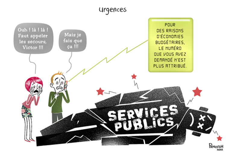 "Les services publics" par PrincessH, pour La Croix du 9 juin 2022