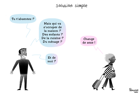 "Une solution simple" par PrincessH, pour La Croix du 26 janvier 2023.