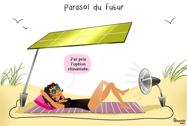 "Parasol du futur", PrincessH, pour La Croix du 29 juin 2023